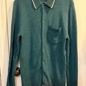Percival Men's Green Wool Cardigan Size Large